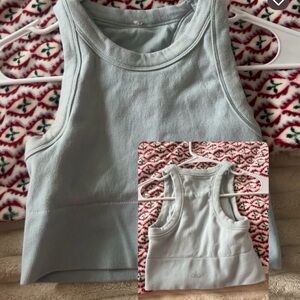 ALO Yoga Light Blue Cropped Tank Top